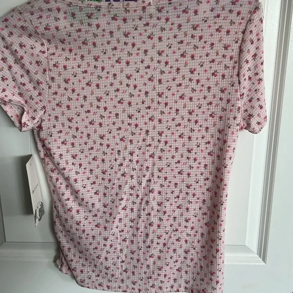Light pink Floral Wrap Top - Picture 3 of 5